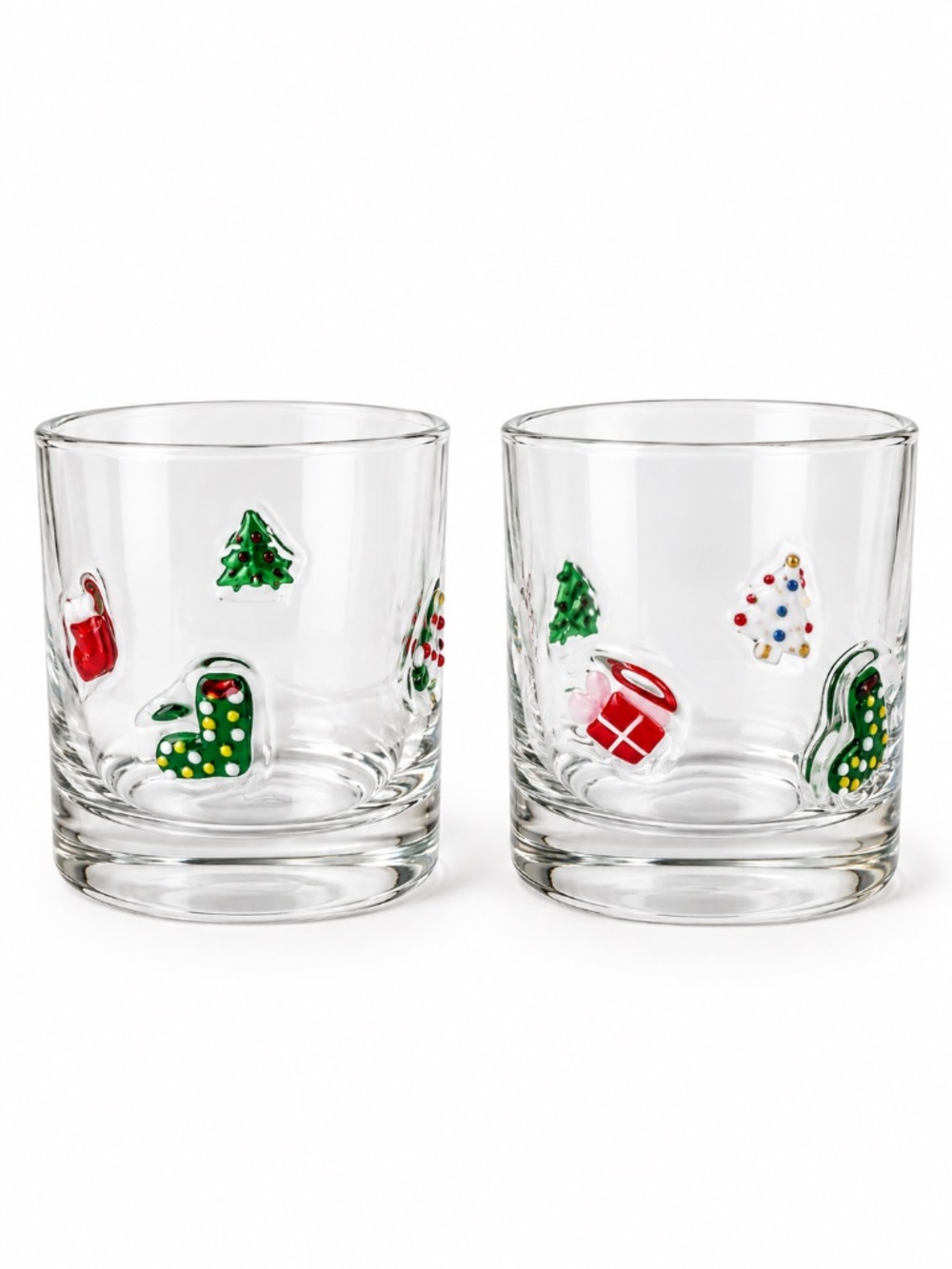Christmas Glasses Set of 2 Holiday NWT Anthropologie Inspired